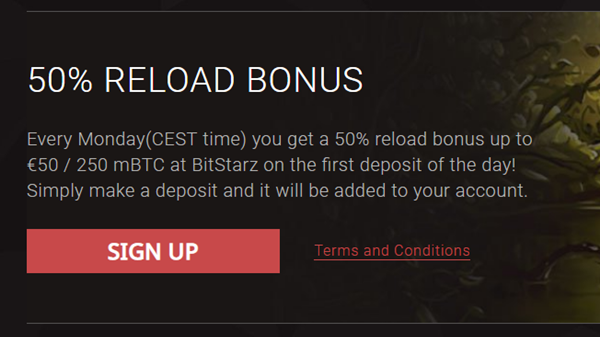 Bitstarz’dan Her Pazartesi %50 Reload Bonus
