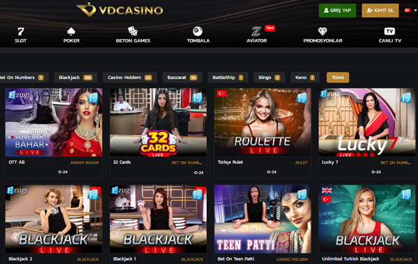 Vdcasino casino sitesi